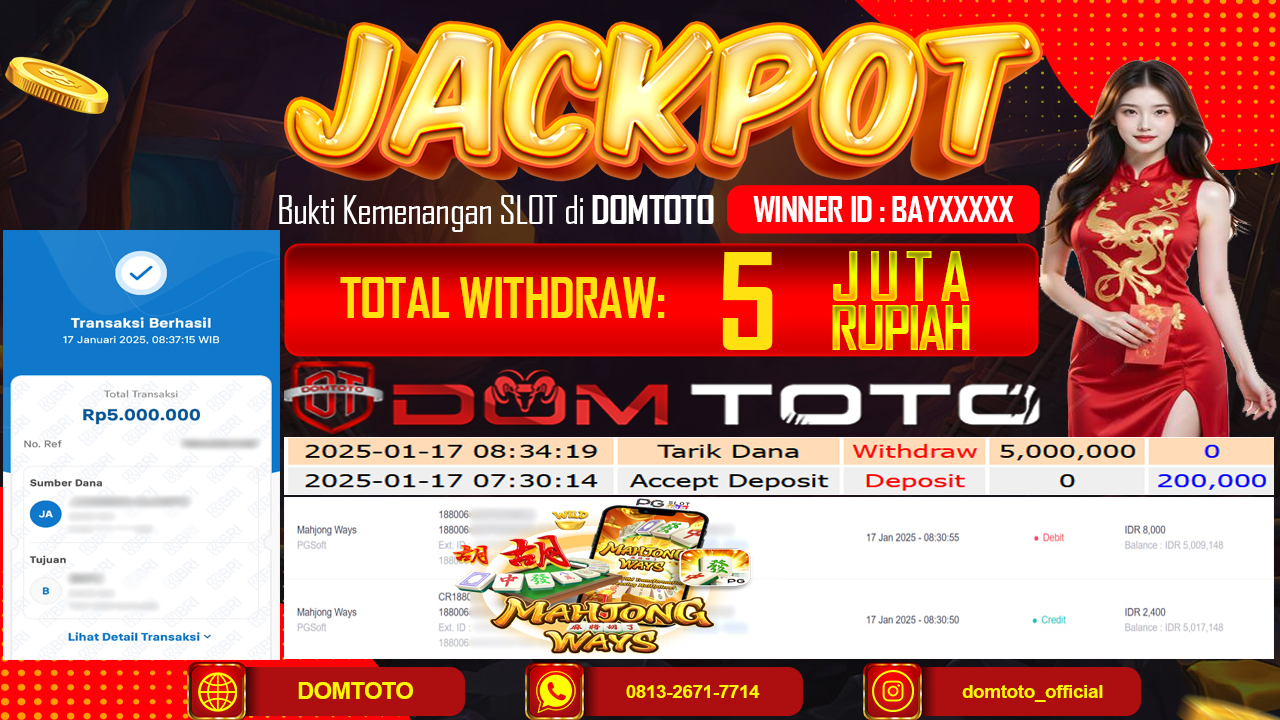 JACKPOT SLOT MAHJONG WAYS 17 JANUARI 2025